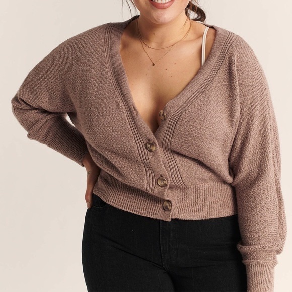 COPY - V-Neck Ribbed Cardigan - Picture 6 of 7